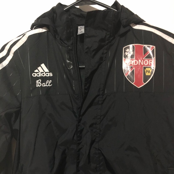 ADIDAS BLACK PUFFER HOODY JACKET BOY SIZE M - Picture 2 of 11